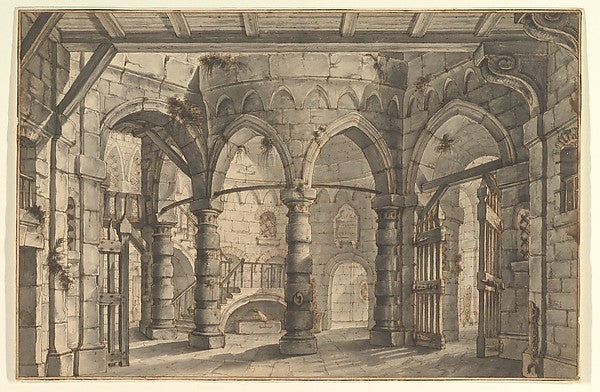 Design for a Stage Set 1700–1765-Giovanni Maria Quaglio I , Poster Print Wall Art