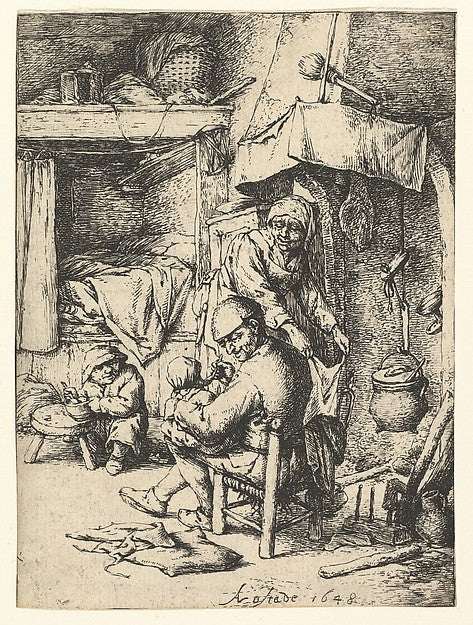 The Pater Familias 1648-Adriaen van Ostade , Poster Print