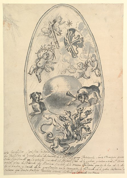 Allegory of Heaven and Hell 1642–93-Claudio Coello , follower, Poster Print Wall Art