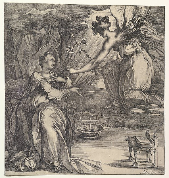 The Annunciation-Jacques Bellange c1575–1616 Nancy), Poster Print Wall Art