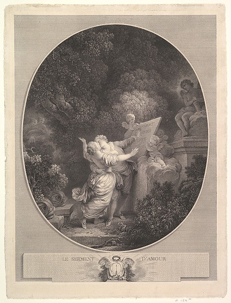 The Pledge of Love 1786-Engraved by Jean Mathieu,after Jean H, Poster Print Wall Art