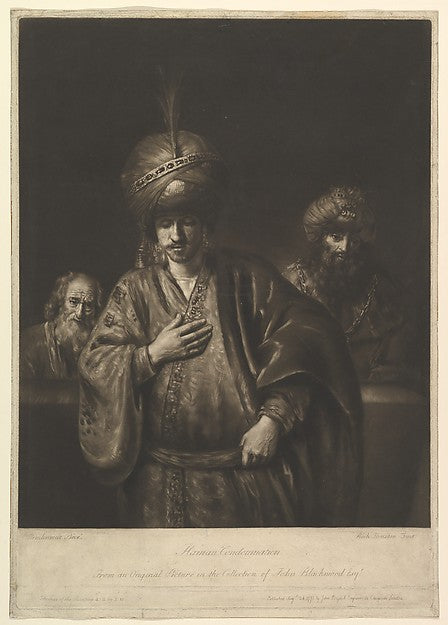 Haman's Condemnation 1740–75-Richard Houston,After Rembrandt, Poster Print Wall Art