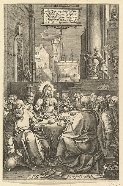 The Last Supper from The Passion of Christ c1598–1617-Anonymo, Poster Print