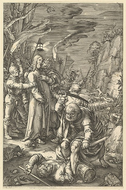 The Betrayal of Christ from The Passion of Christ c1598–1617-,16x12"(A3)Poster