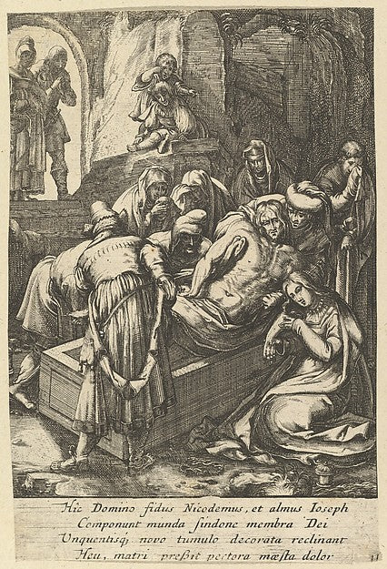 The Entombment from The Passion of Christ mid 17th cent-Nicol,16x12"(A3)Poster
