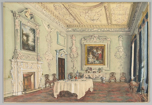 Kirtlington Park Oxfordshire: View of the Dining Room 1876-Su,16x12"(A3)Poster