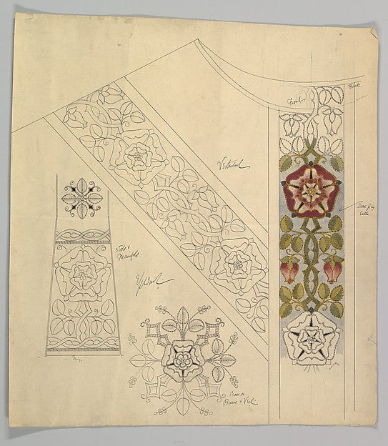 Design for Stole and Maniple late 19th–early 20th cent-Ernest, Poster Print Wall Art