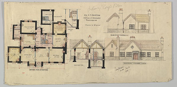 Colonel A. F. Egerton Cottage at Kenmore Perthshire 1918-Ernes, Poster Print Wall Art