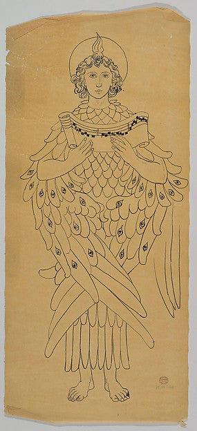 Tracing of an archangel or Seraphim late 19th–early 20th cent-, Poster Print Wall Art