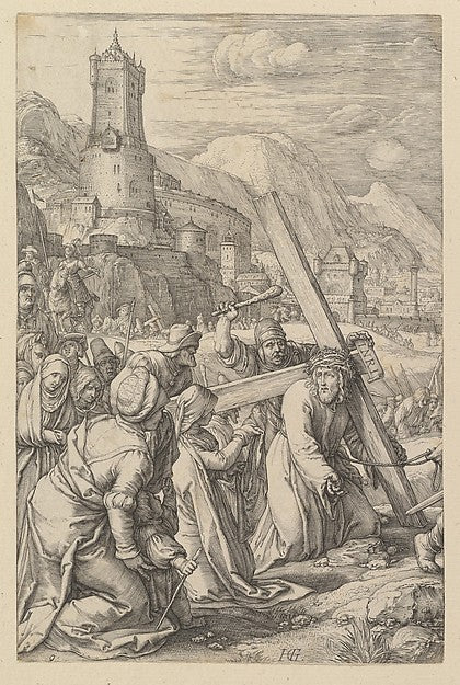 Christ Carrying the Cross from The Passion of Christ 1596–98-, Poster Print