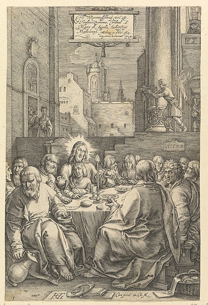 The Last Supper from The Passion of Christ 1598-Hendrick Golt, Poster Print