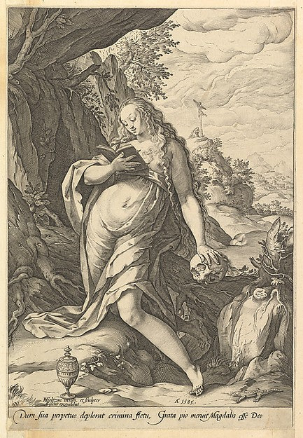 St. Mary Magdalene Penitent 1585-Hendrick Goltzius ,16x12"(A3)Poster