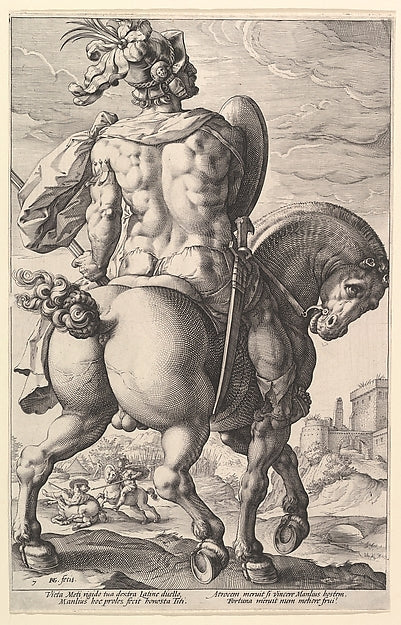 Titus Manlius Torquatus from the series The Roman Heroes 1586, Poster Print