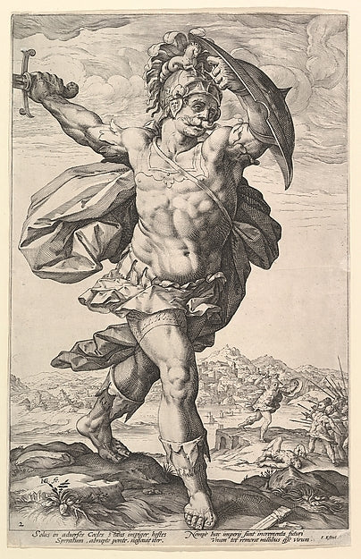 Horatius Cocles from the series The Roman Heroes 1586-Hendric, Poster Print