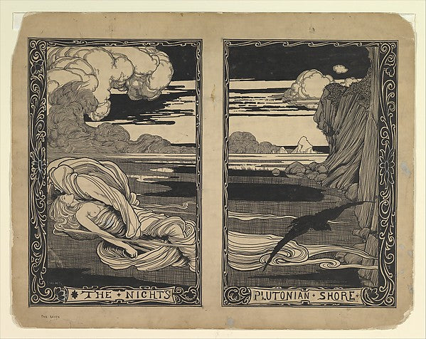 The Night's Plutonian Shore - The Raven 1909-William Heath Robi, Poster Print Wall Art