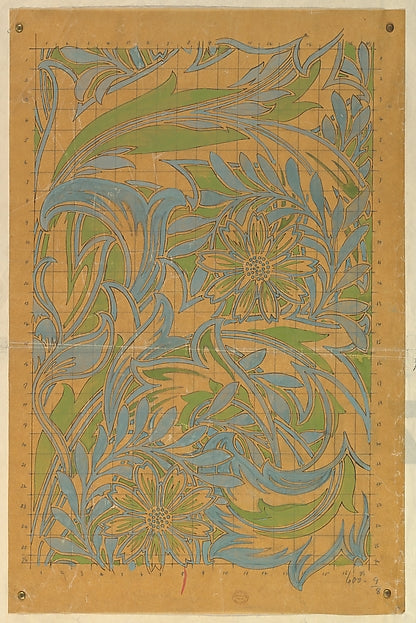 Textile or wallpaper design 1896-Student at Keswick School of, Poster Print Wall Art