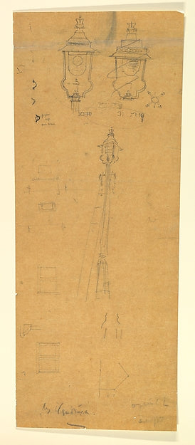 Studies of a Lamp Standard late 19th–mid-20th cent-Sir Edwin L, Poster Print Wall Art