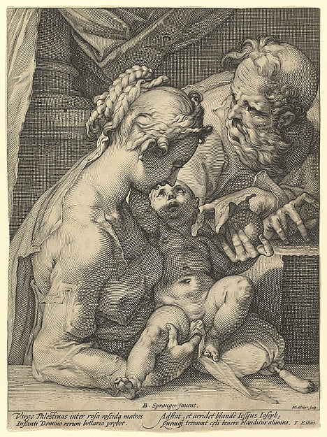 The Holy Family n.d.-Hendrick Goltzius, Poster Print Wall Art