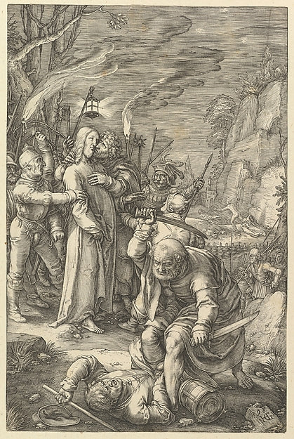 The Betrayal of Christ from The Passion of Christ 1598-Hendri,16x12"(A3)Poster