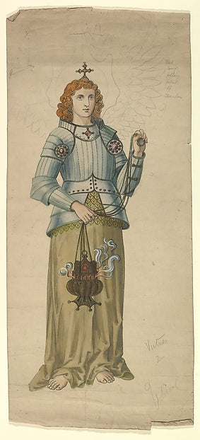 St. Michael with a Censer late 19th–early 20th cent-Ernest Ge, Poster Print Wall Art