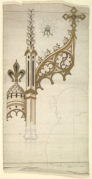 Gothic Canopy late 19th–early 20th cent-Ernest Geldart, Poster Print Wall Art