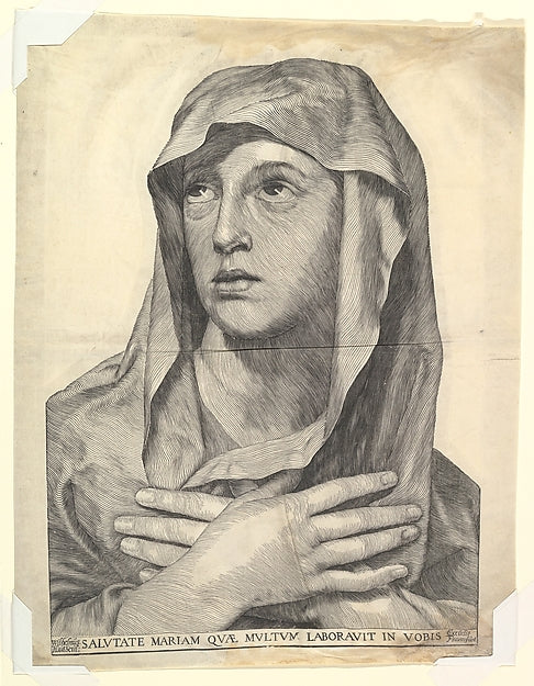 Bust of Mary with Crossed Hands n.d.-Wilhelm Traut, After Clau, Poster Print Wall Art