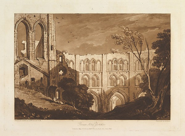 Rivaux Abbey Yorkshire May 23,1812-Drawn and etched by Jose,16x12"(A3)Poster
