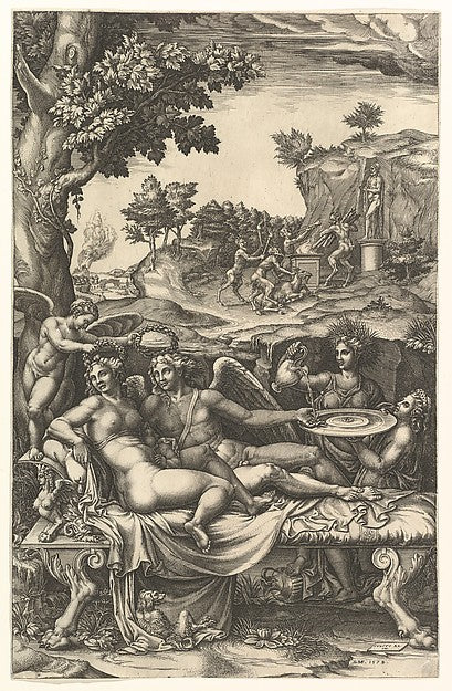 Cupid and Psyche 1573–74-Giorgio Ghisi,After Giulio Romano, Poster Print Wall Art