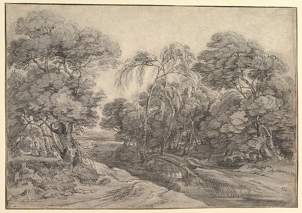 Forest Landscape early 17th–mid 17th cent-Lodewijk de Vadder , Poster Print Wall Art