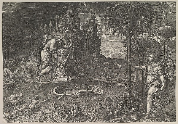 Allegory of Life 1561-Giorgio Ghisi,After Raphael , Poster Print Wall Art