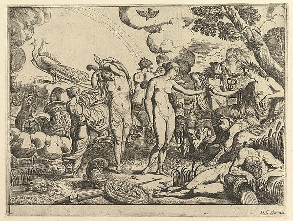 Judgment of Paris 1610–42-Pierre Brebiette,16x12"(A3) Poster