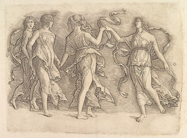 Four Dancing Muses c1497-School of Andrea Mantegna, Poster Print