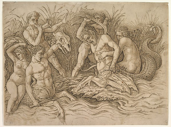 Battle of the Sea-Gods c1485–88-Andrea Mantegna, Poster Print Wall Art