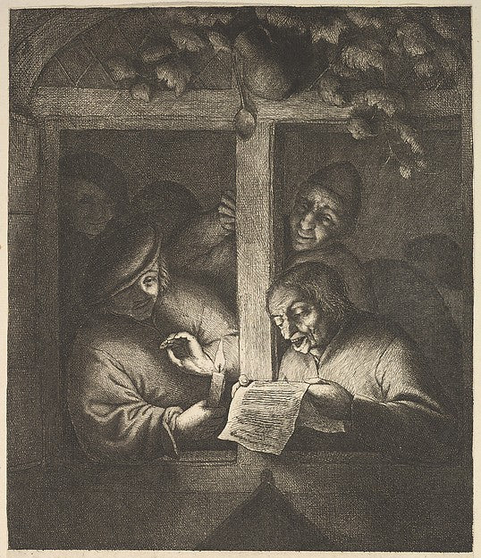 Singers at the Window 1610–85-Adriaen van Ostade ,16x12"(A3)Poster
