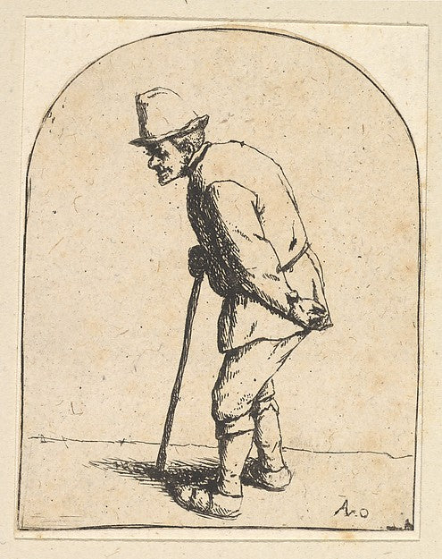 Peasant with Stick 1610–85-Adriaen van Ostade ,16x12"(A3)Poster