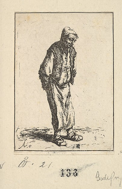 Peasant with Hands Behind his Back 1610–85-Adriaen van Ostade , Poster Print