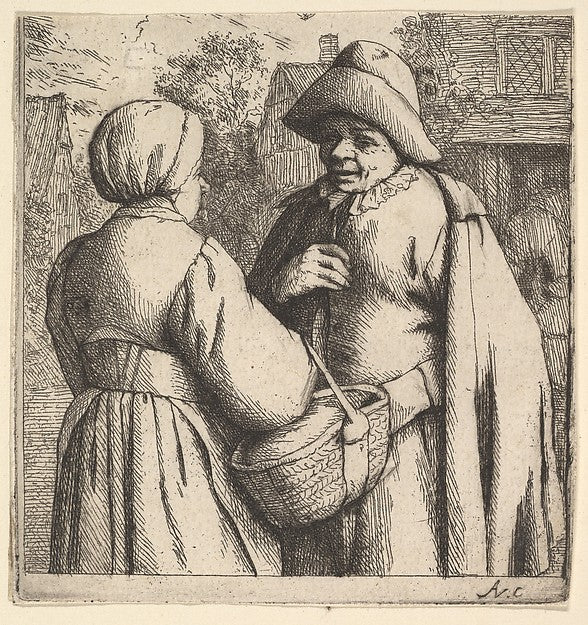Conversation in the Street 1610–85-Adriaen van Ostade , Poster Print