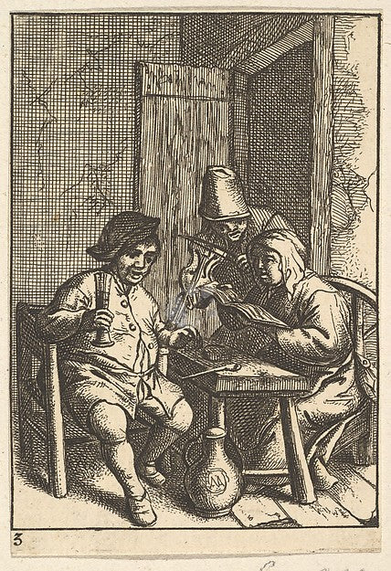 Singing Couple and Violin 1610–85-After Adriaen van Ostade ,16x12"(A3)Poster