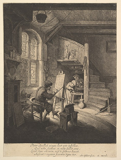 The Painter 1610–85-Adriaen van Ostade ,16x12"(A3)Poster