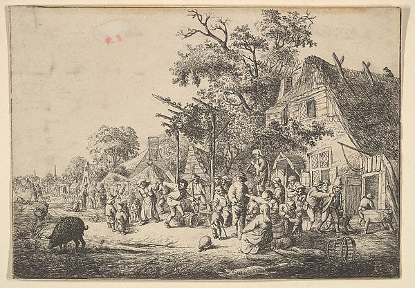 Dance Under the Trellis 1610–85-After Adriaen van Ostade ,16x12"(A3)Poster