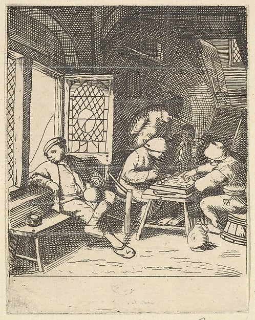 Tric Trac Players 1610–85-After Adriaen van Ostade , Poster Print