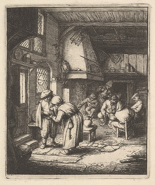 Peasant Paying his Bill 17th cent-Adriaen van Ostade , Poster Print