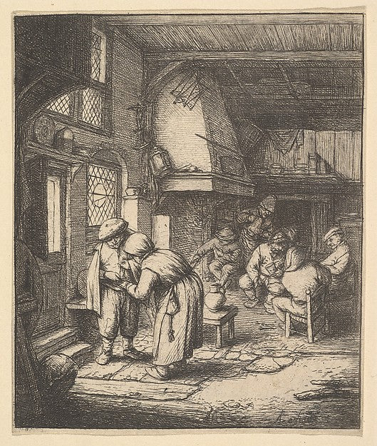 Peasant Paying his Bill 1610–85-Adriaen van Ostade , Poster Print