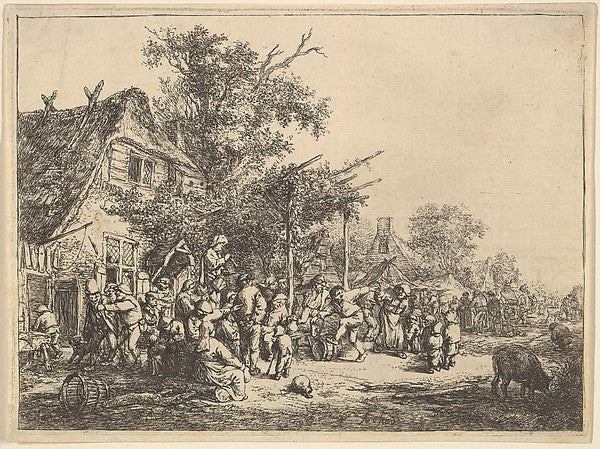 Dance Under the Trellis 1610–85-Adriaen van Ostade ,16x12"(A3)Poster