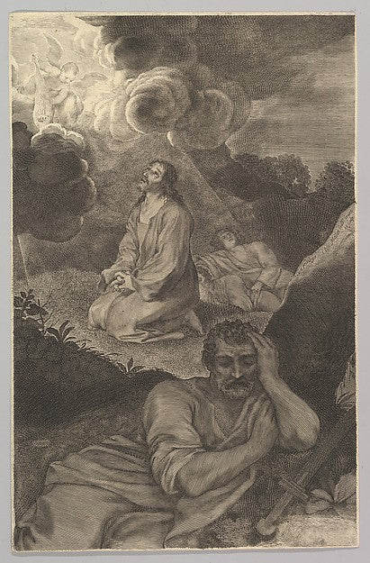 Christ in the Garden of Olives 17th cent-Claude Mellan , Poster Print