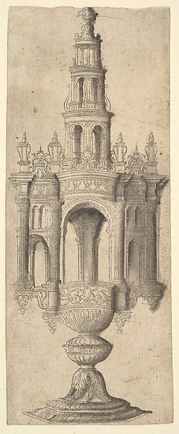 An Architectural Monstrance c1530–40-Anonymous, French, 16th c, Poster Print Wall Art