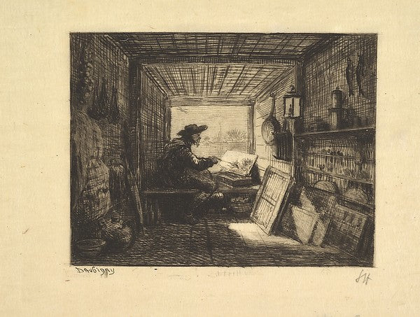 The Boat Studio from series Voyage en Bateau 1862 1861-Charl, Poster Print Wall Art