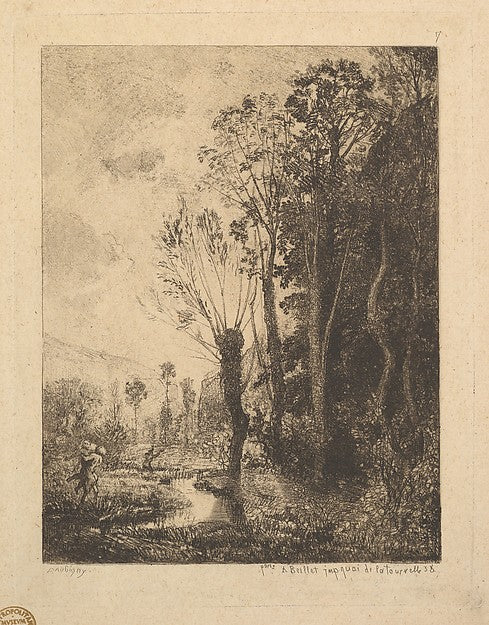 The Satyr 1850-Charles-François Daubigny,16x12"(A3) Poster