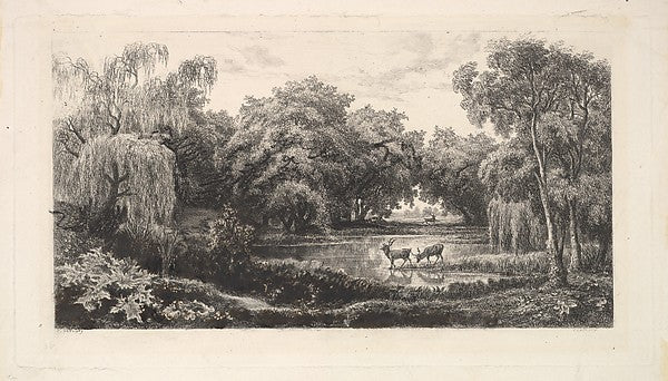 The Deer Pond 1817–70-Charles-François Daubigny, Poster Print Wall Art