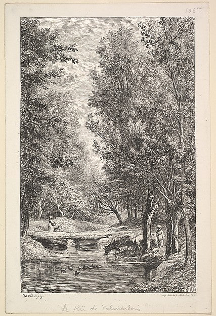 A Stream in the Mondois Valley 1835–78-Charles-François Daubig,16x12"(A3) Poster